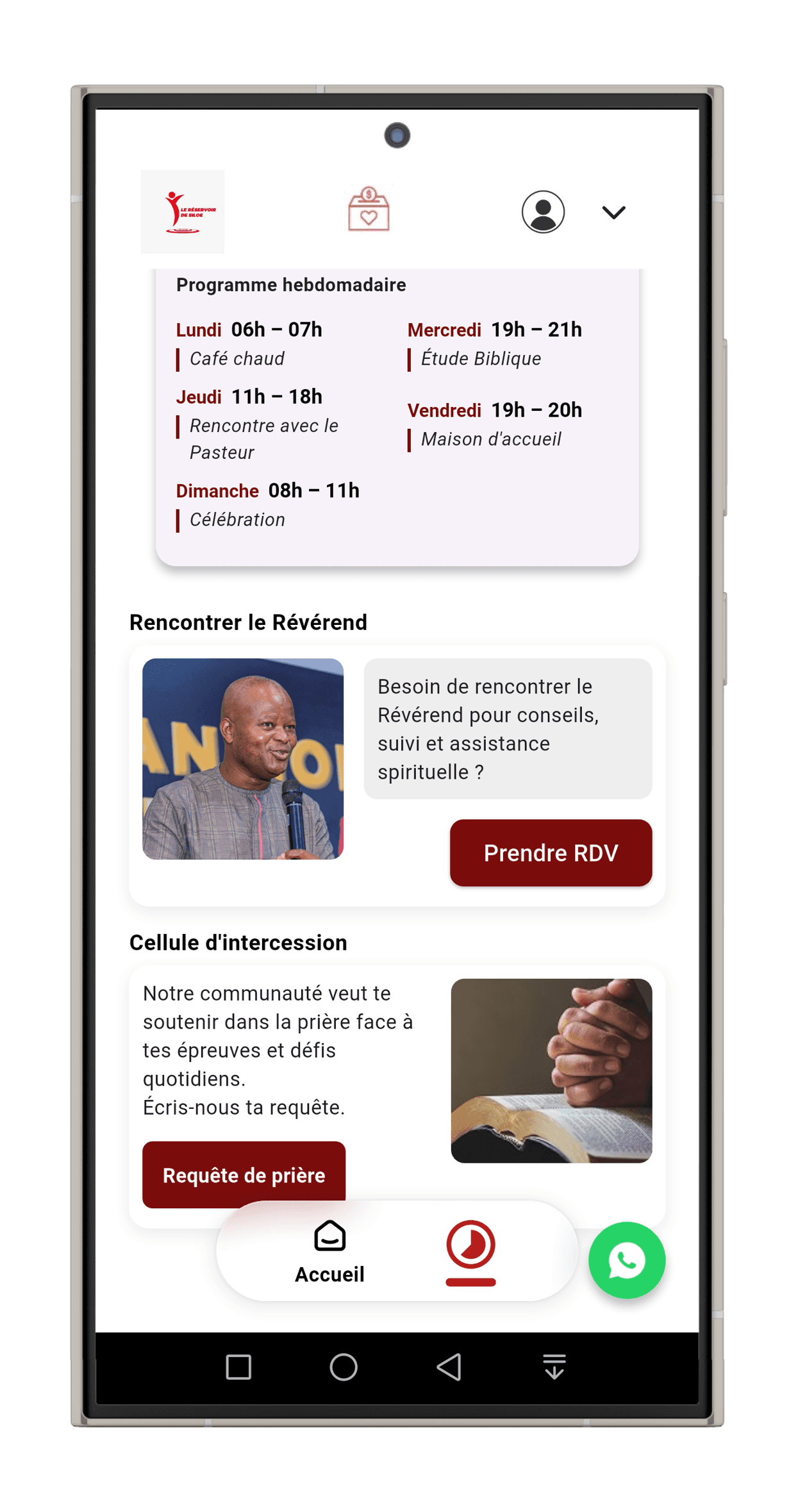 Capture d'écran Profil