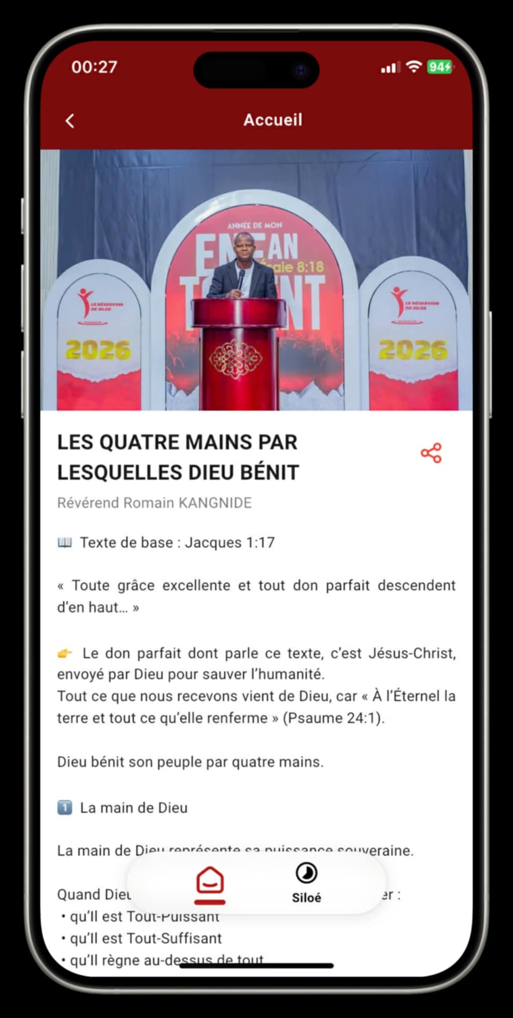 Capture d'écran Agenda